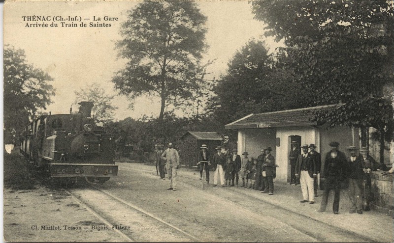 carte postale ancienne Gare de Thénac