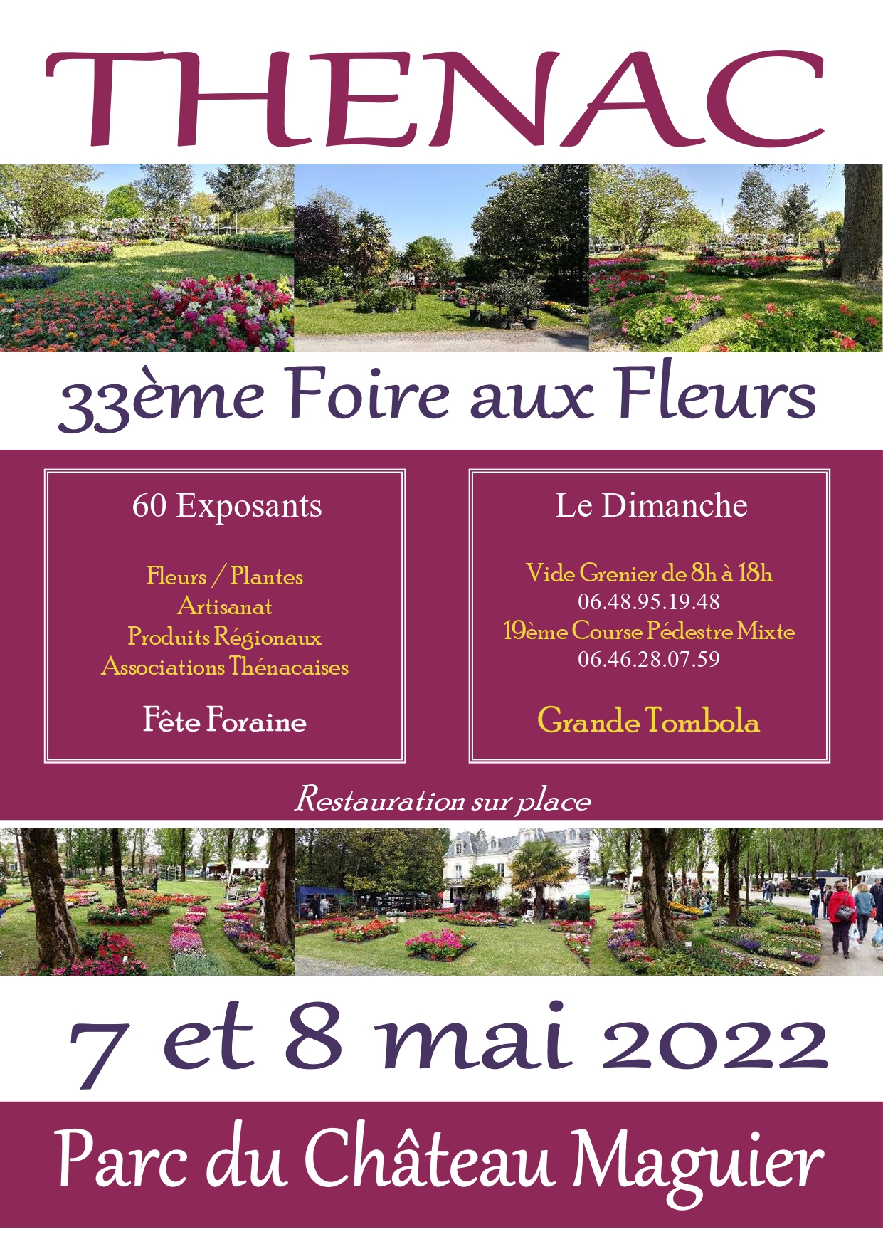 Affiche Foire aux Fleurs 2022 Thénac 17