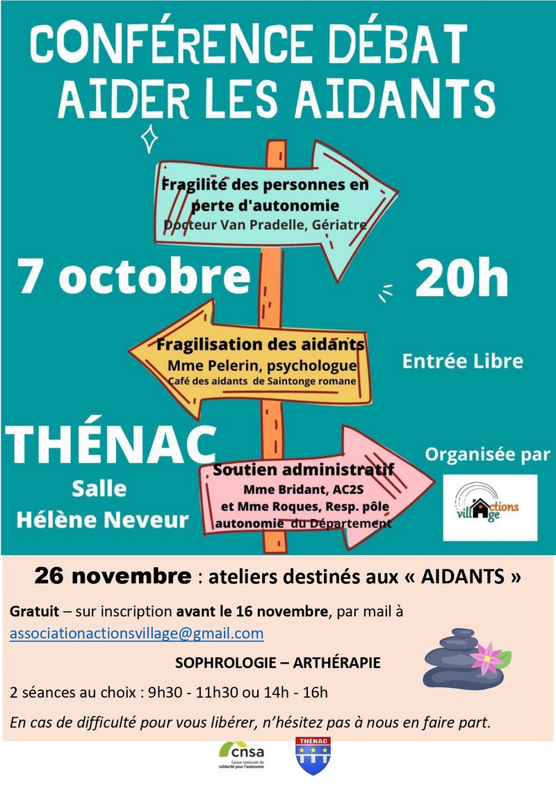 Conférence Aider les aidants Thénac 17