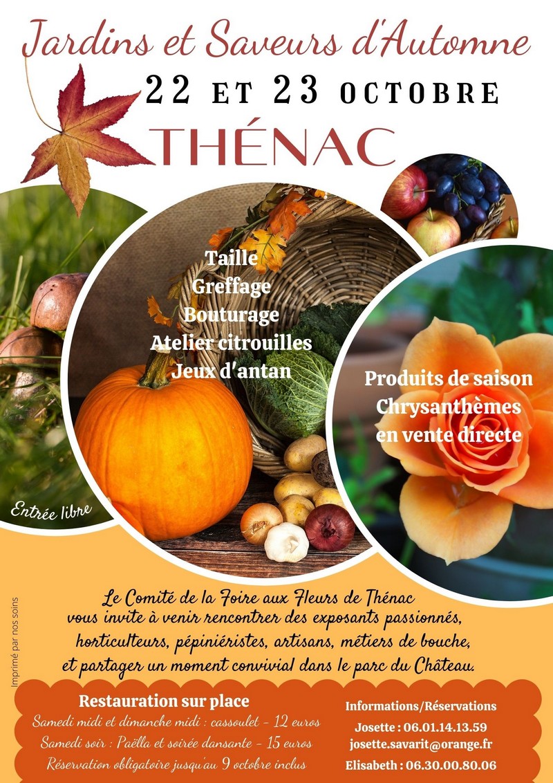 Jardins et Saveurs 22 et 23 octobre Thénac 17