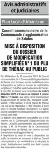 Article PLU Thénac 17