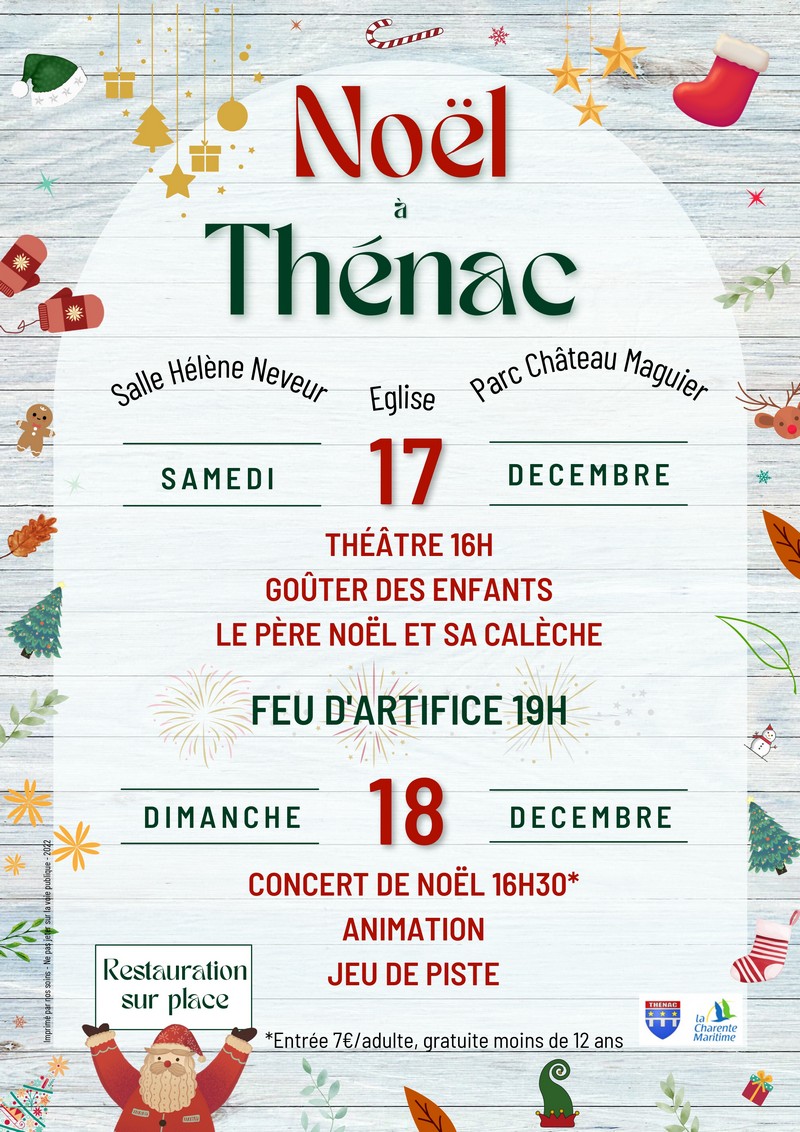 Affiche Noël à Thénac 17