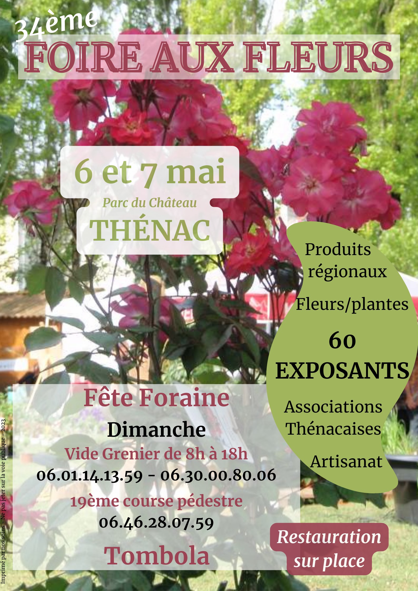 Affiche foire aux fleurs 2023 Thénac17