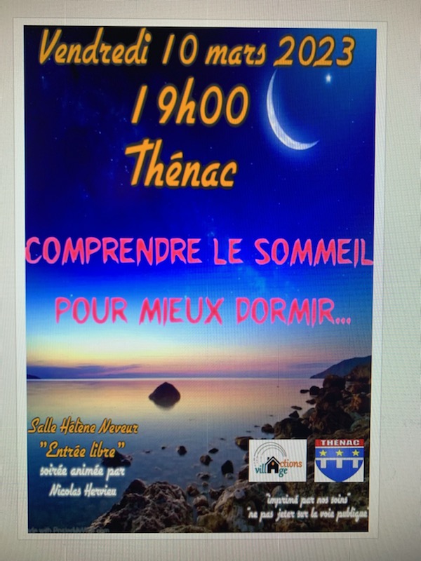 Affiche conférence sommeil 10 mars 2023 Thénac17