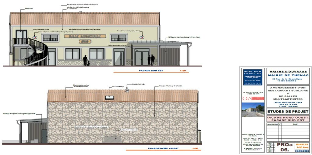 Rénovation salle 1954 plan 1 Thénac17