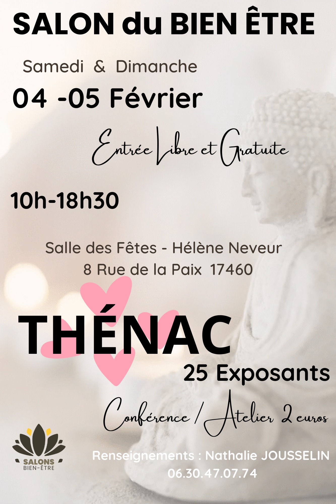 Affiche salon bien être 4 et 5 février 2023 Thénac17