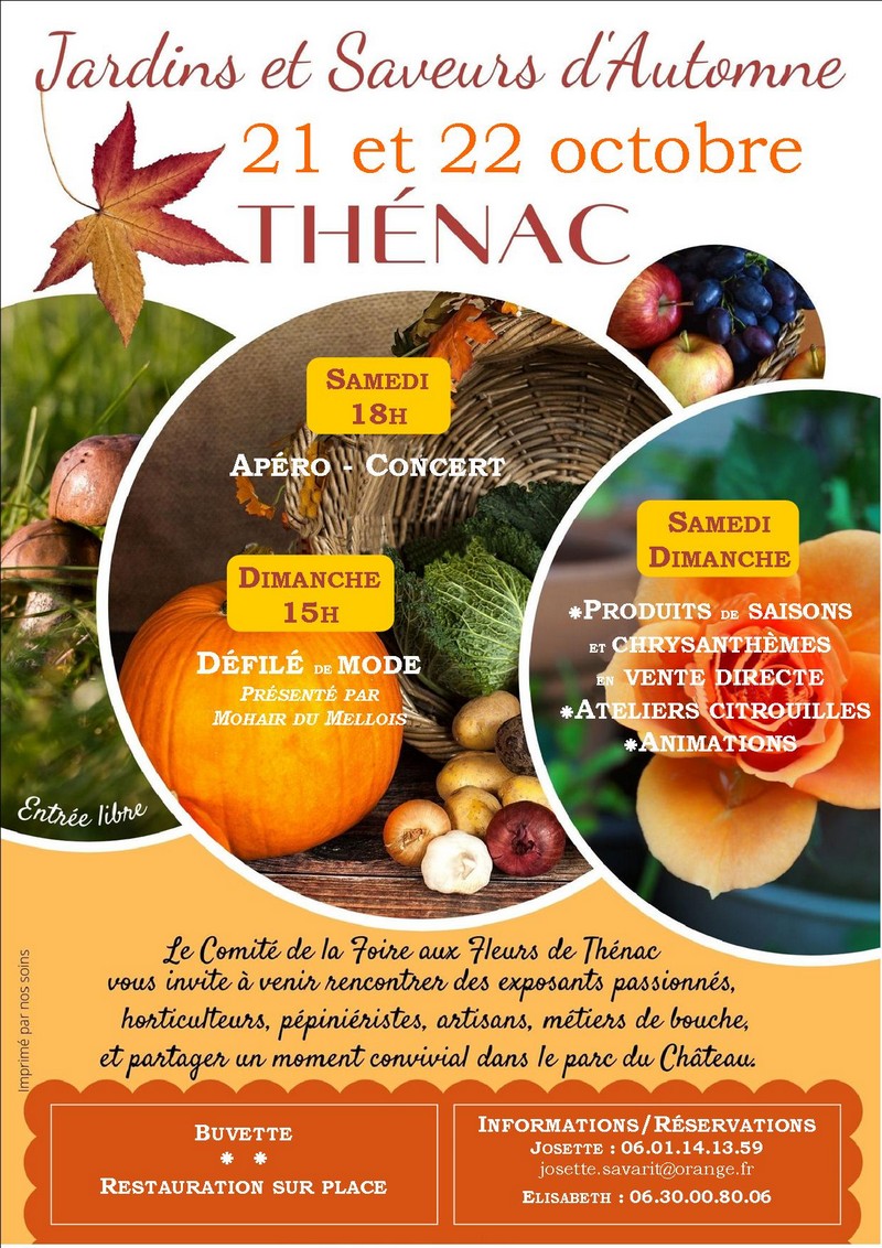 Affiche Jardins et Saveurs d'automne 2023 Thénac 17