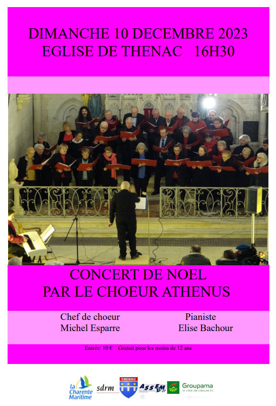 Affiche concert Noël 2023 Thénac 17