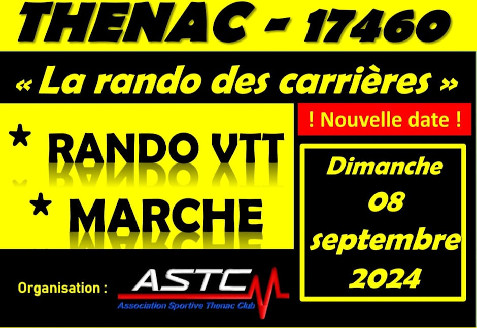 Affiche rando des carrière 8 septembre Thénac 17