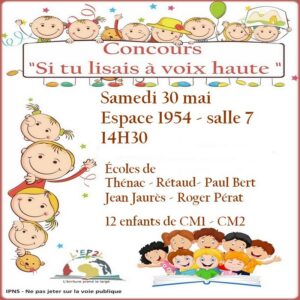 Affiche concours lecture voix haute Thénac 17