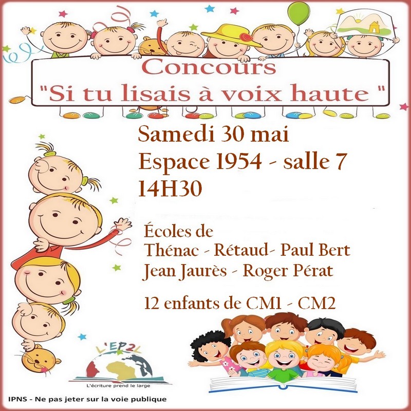 Affiche concours lecture voix haute Thénac 17